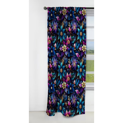 Motif marocain Boho motif II - rideau floral - rideau occultant floral - 1 panneaux