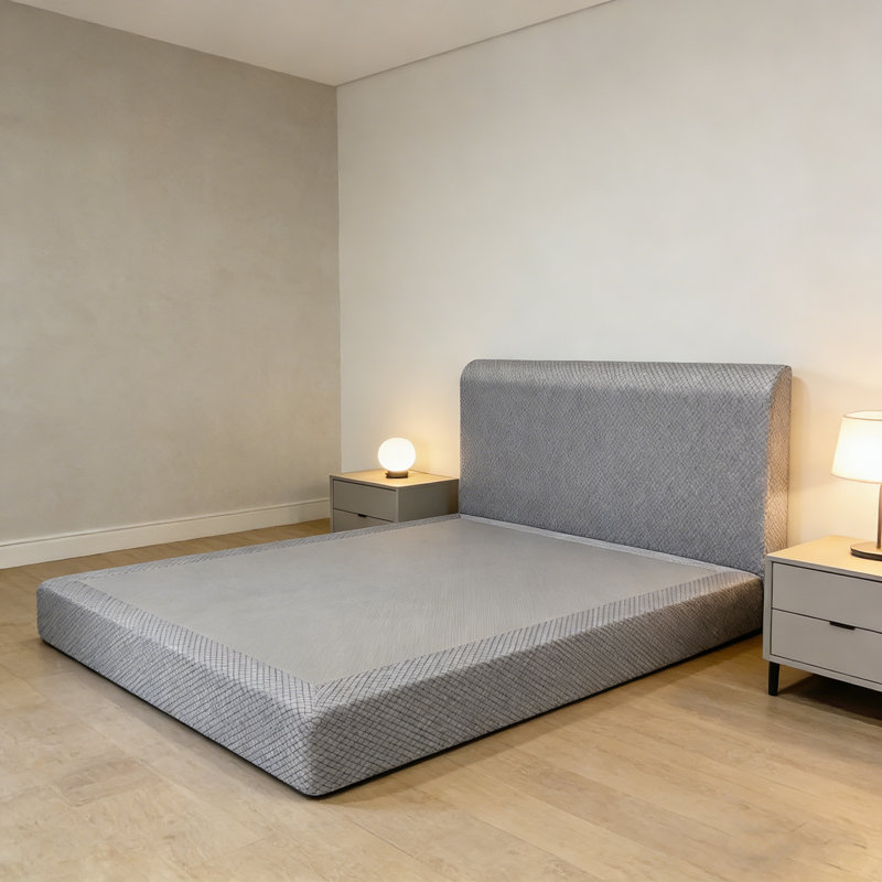 Memory Foam Platform Bed, All-foam Bed Frame with Headboard