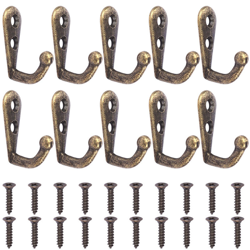 Ertugru Wall Mounted Coat Hook Robe Cloth Coat Hanger Rustic Hooks, Silver