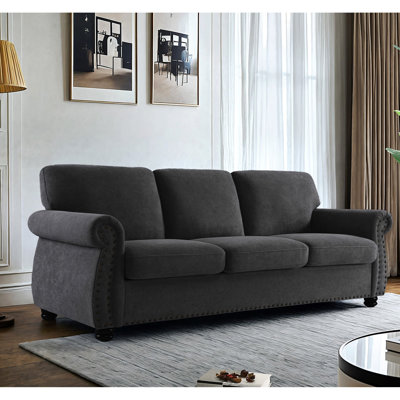 Mustard Yellow Velvet Living Room For 3, Upholstery With Solid Wood Legs, Chic Look Couch High Foam Padding, Modern Aesthetic