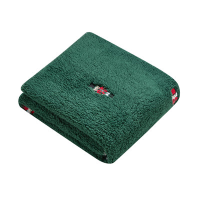 VCNY Home Whipstitch Holiday Crossed Skis Sherpa Throw, 50" x 60"