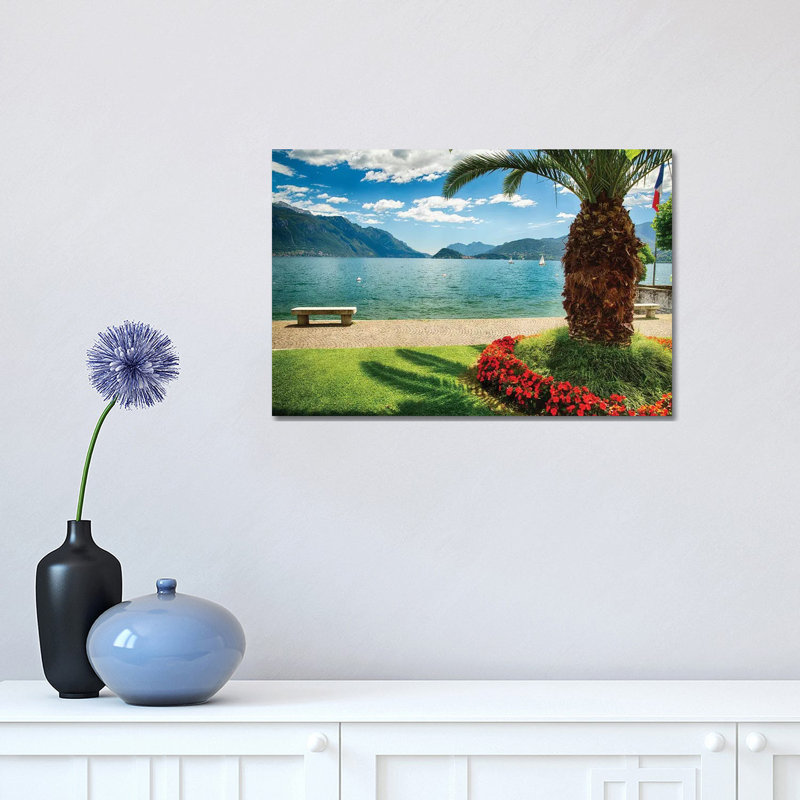 Scenic View Of Lake Como From Park, Maggiore, Lake Como, Lombardy, Italy 1 Piece Wrapped Canvas Wall Art