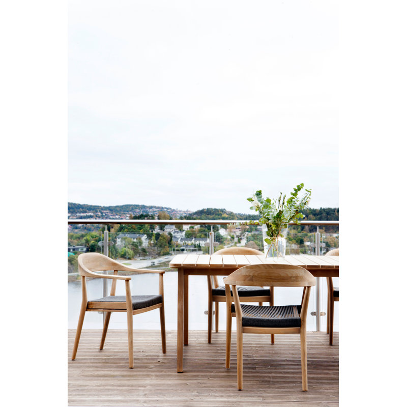 Chaise avec accoudoirs brune Copenhagen, Pas de coussin