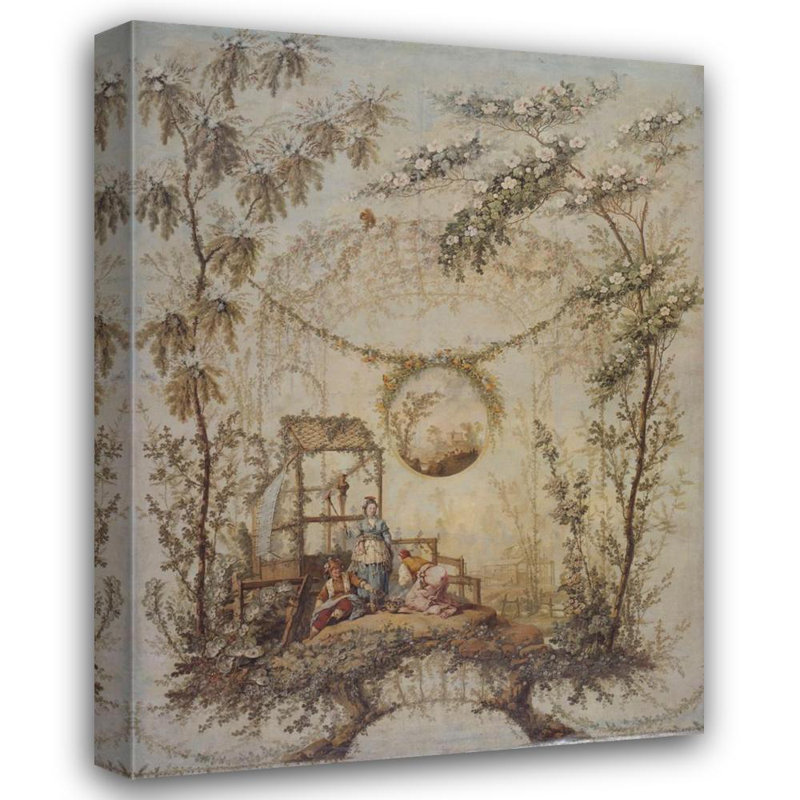 "Chinoiserie" par Jean-Baptiste Pillement - Toile tendue avec châssis, H 40 po x l 28 po