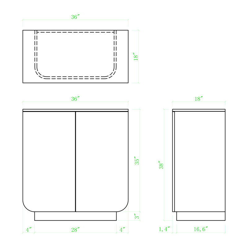Mia 2-Door Cabinet Dune, Nogal