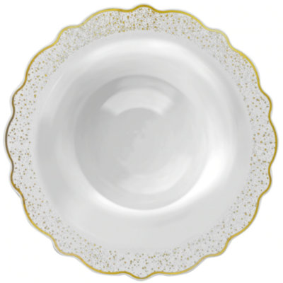 Disposable Confetti Collections Soup Bowls White Silver 12 oz