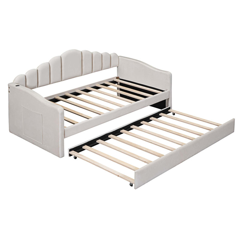 Jarvion Upholstered Daybed, Beige