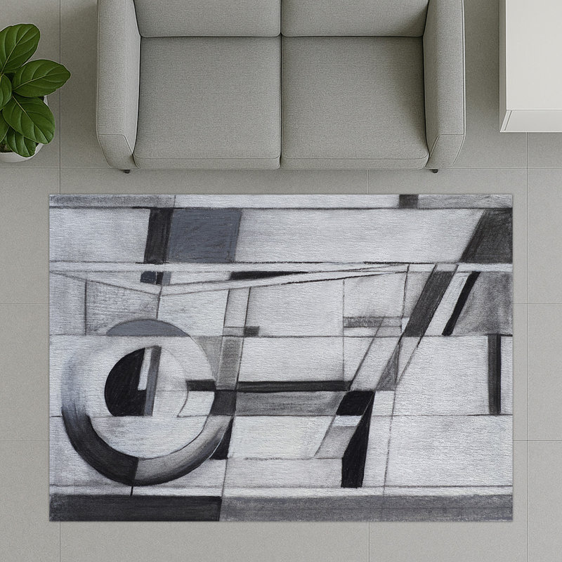 Geometric Area Rug, Rectangle 140 x 200 cm