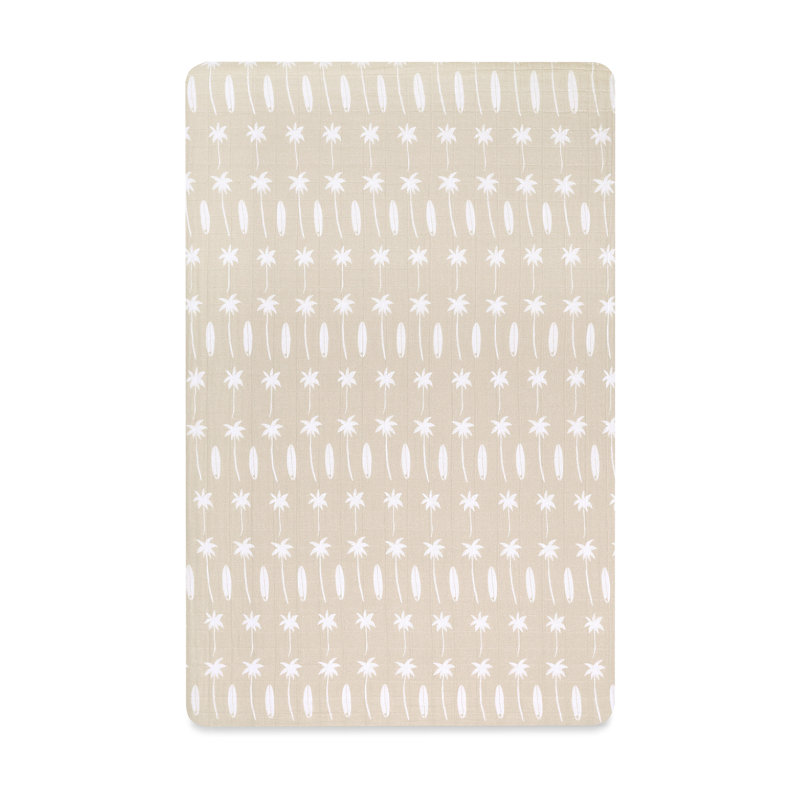 Beach Bum Muslin Mini Crib Sheet