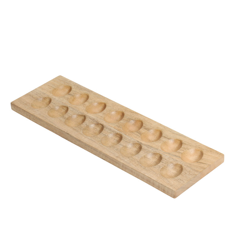 Plateau à œufs rectangulaire en bois de manguier