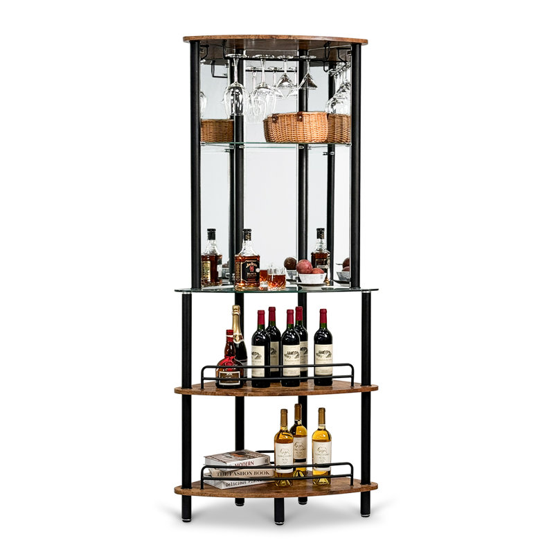 31.5'' Home Bar, Burnt Wood/Black