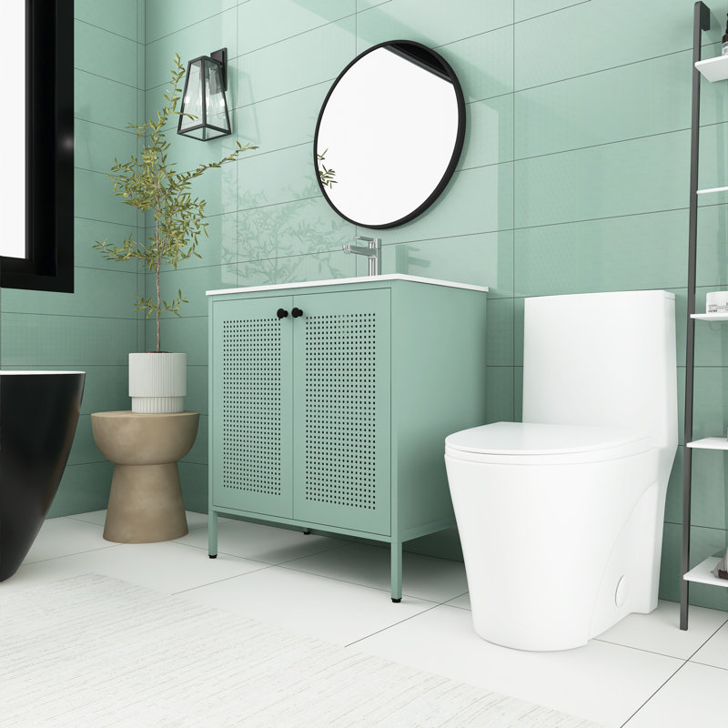 Meuble-lavabo simple autoportant 29,7 po avec plateau en résine