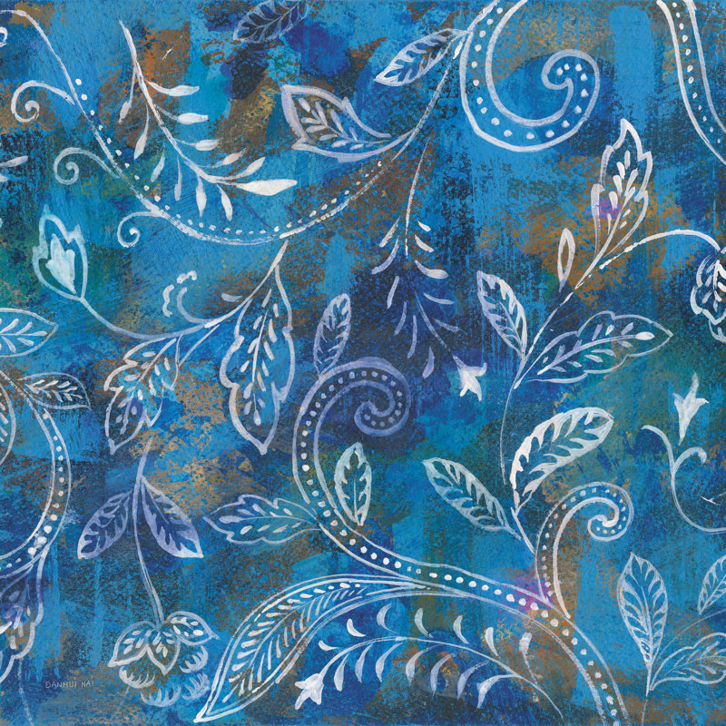 «Exotic Elegance I» par Danhui Nai, peinture, H 30 po x l 30 po, Toile tendue