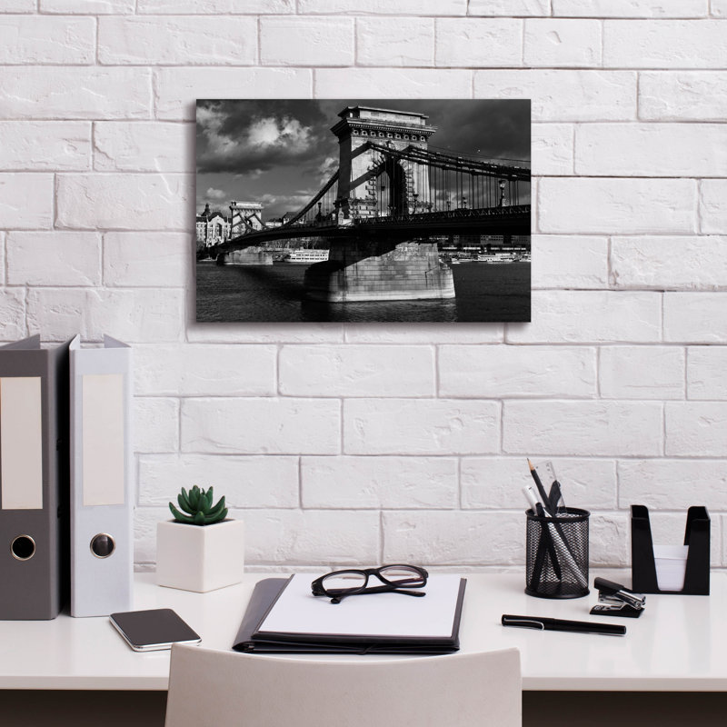 «Budapest Chain Bridge» par istvan Nagy, art mural sur toile, H 12 po x l 18 po x P 0,75 po