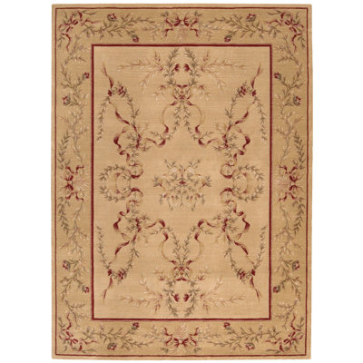 Tapis doré clair en laine touffeté à la main Fairchild