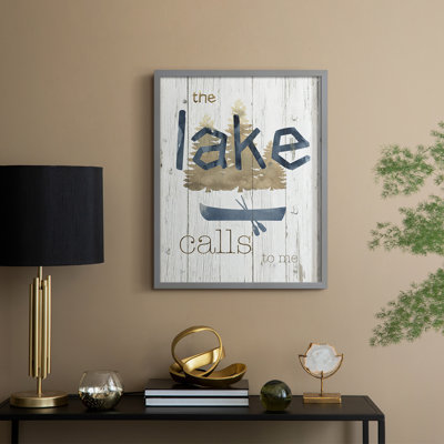Lake Calls Me, reproduction encadrée - bois massif