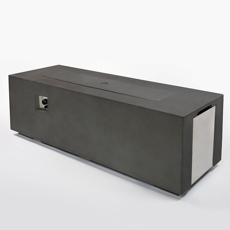 Table rectangulaire pour foyer d'extérieur au propane 60000BTU, Gris foncé