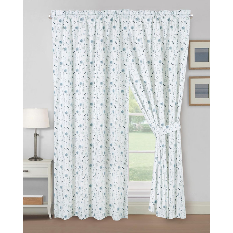 Fran Printed Floral Window Curtain Set