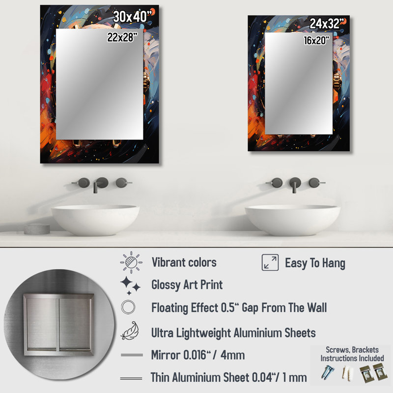Langsa Luxury Watch Diamond Dusk III - Montres, miroir mural unique, grand miroir Glam, impression d'art en métal