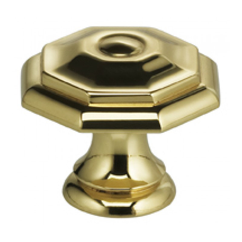 Classic & Modern Geometric Knob, 1.18" H x 1.18" W x 1" D, Polished Brass