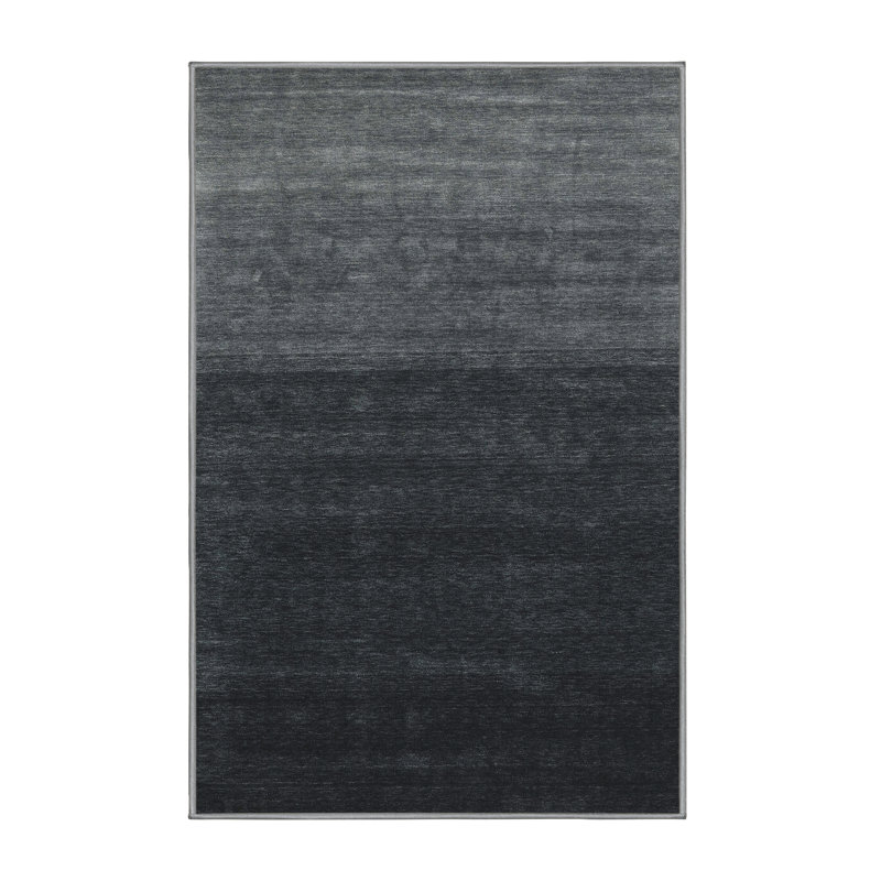 Tapis contemporain noir / gris pennsburg, Rectangle 5 pi x 7 pi