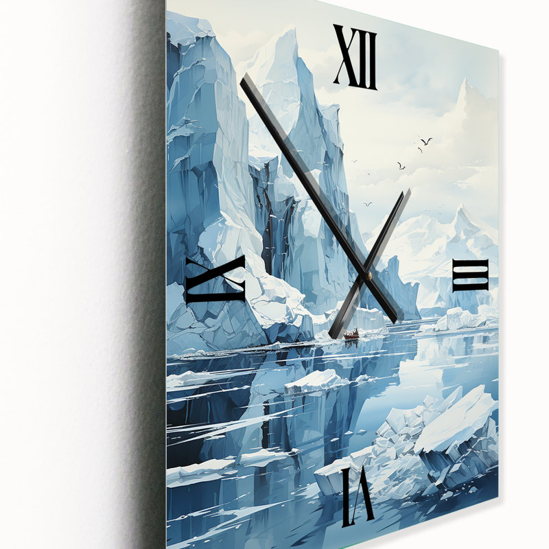 Horloge murale bleue Iceberg, Très grand