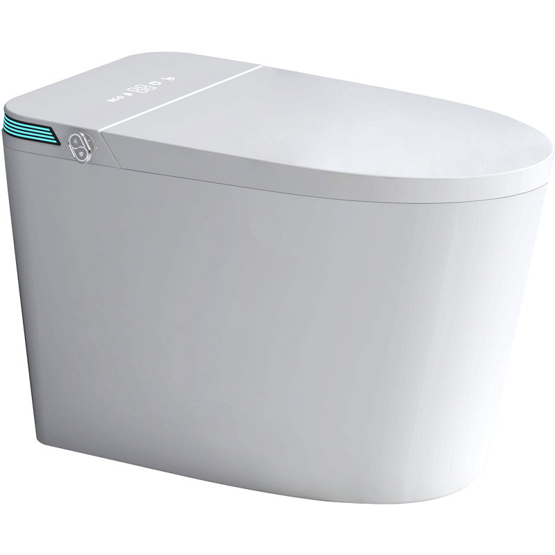 Luxury Intelligent Smart Toilet With Instant Warm Water Sprayer And Dryer, Auto Flush /Foot Sensor Operation, Adjusted Temp Heated Bidet Seat, Led Display White