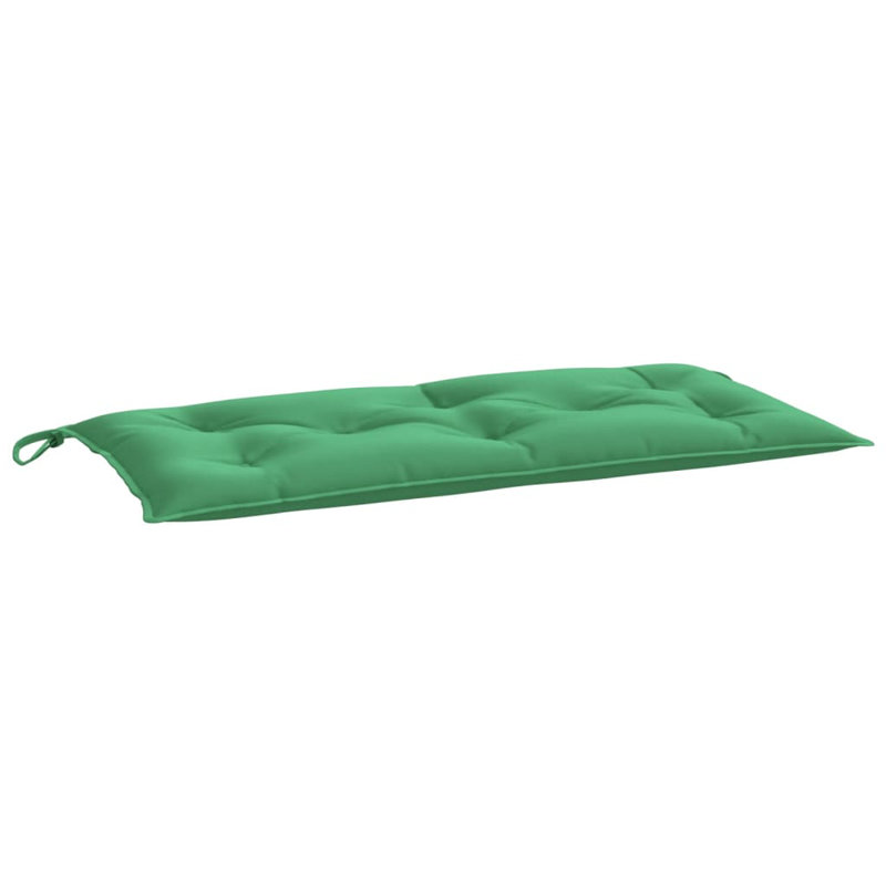 Garden Bench Cushion Set of 2 Green Oxford Fabric 100 Percent Polyester Outdoor Seating Pads, Fabric - Green
