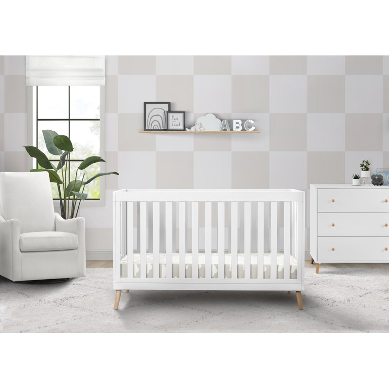 Lit de bébé convertible 4-en-1 Essex, Blanc Bianca, Lit à barreaux