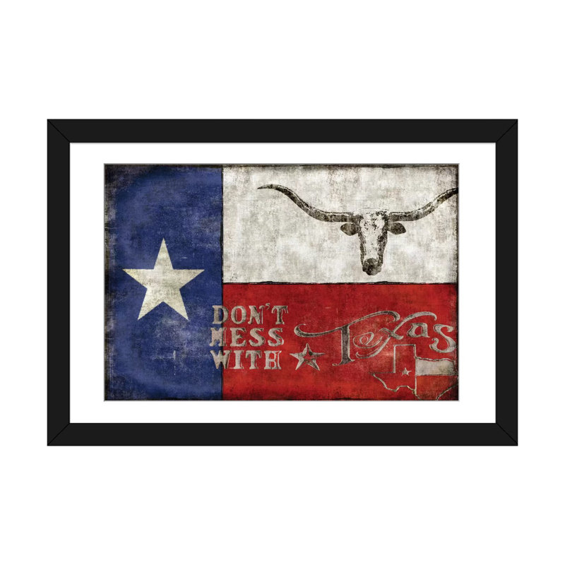« texas fiers », reproduction d’impression sur toile, Papier d'art encadré noir, H 16 po x l 24 po x P 1 po