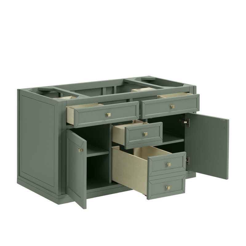 Chicago 48'' W Single Vanity, Smokey Celadon, Eternal Jasmine Pearl