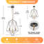 Lustre en forme de cage géométrique moderne 16,14 po, 3 lumières réglables noires et dorées, plafonnier industriel à structure ouverte pour le vestibule de l'îlot de cuisine, répertorié ETL-1521409886