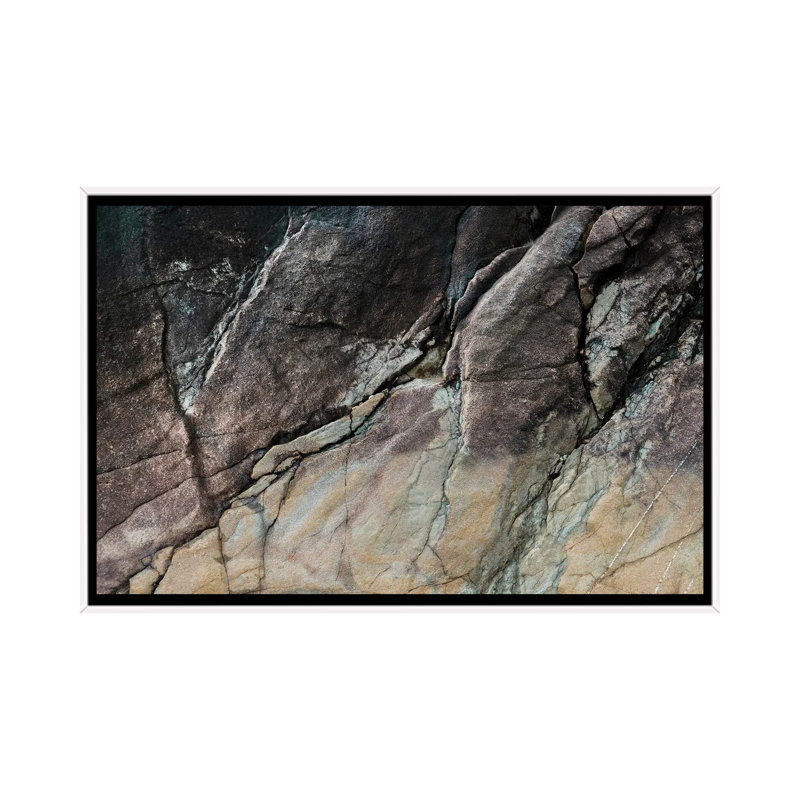 Minéral symphonie - reproduction d'art murale - toile encadrée, 32" x 48", Framed Canvas, White
