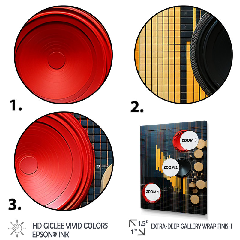 Expressions minimalistes en rouge doré et noir - reproduction sur toile, H 44 po x l 34 po x P 1,5 po, Cadre flottant blanc
