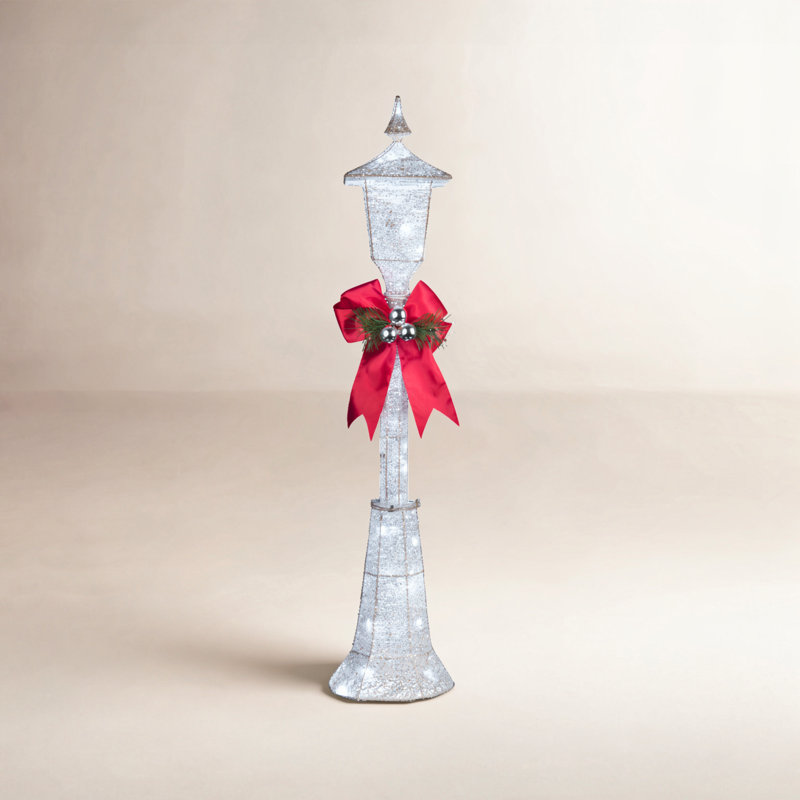 Metal Christmas Outdoor Decoration, 48" H x 9" W x 11" D, White