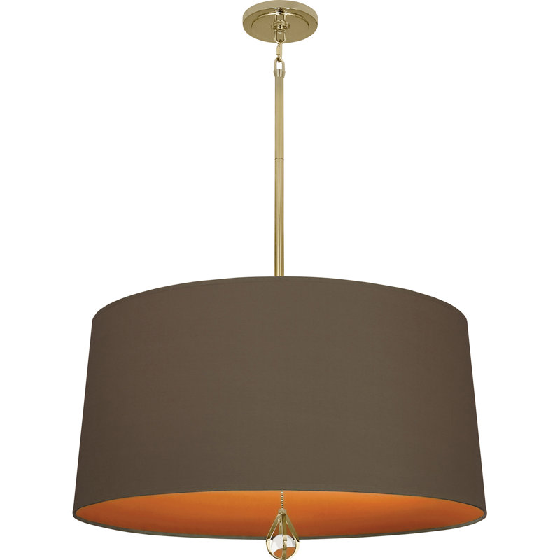 Custis 3 - Light Drum Chandelier, Revolutionary Storm/William Of Orange Lining, Modern Brass
