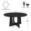 Table de salle à manger moderne 47 po avec piédestal à grain de bois architectural-254894435