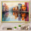 Orange Canal Abstract Reflections Bold, impression sur toile encadrée-1169944819-1169683320