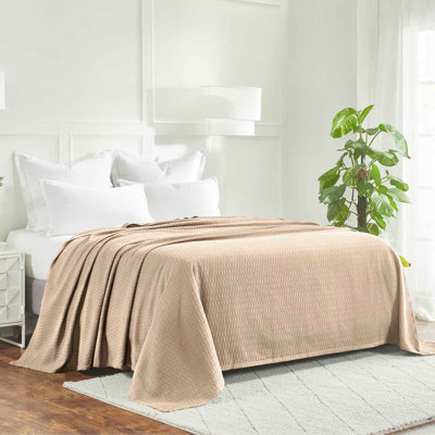 Jeté toutes saisons 100% coton Diamond Weave