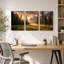 «Sunrise Over Mountain Valley», ensemble de 3 toiles sur toile-131252784