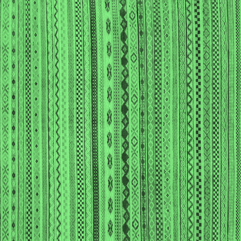 Tapis lavables à la machine à motif abstrait vert émeraude 2259, Carré 7 pi
