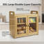  Bread Box 20L 2-Tier Bamboo Bread Bin Storage Acrylic Door Natural