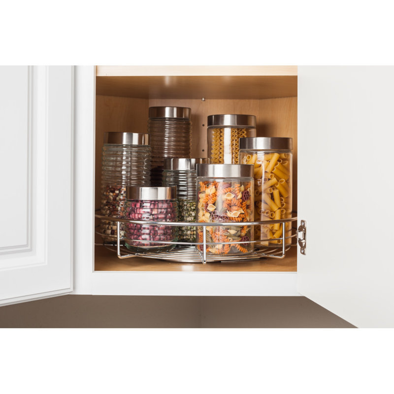 18" Polished Chrome Single Shelf Lazy Susan