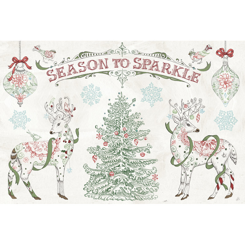" Christmas Season I " by Daphne Brissonnet, 8" H x 12" W, No, Wrapped Canvas