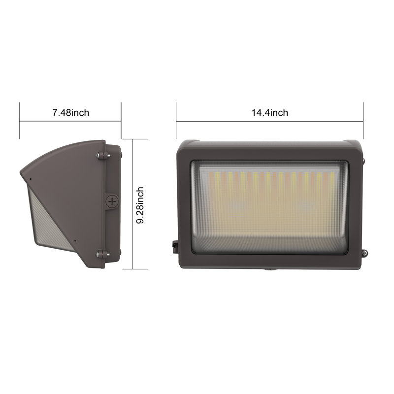 LED Wall Pack Light, Dimmable Outdoor Security Light, 80W-100W-120W Selectable, 3000K/4000K/5000K Adjustable, Waterproof, Commercial Outdoor Light for Parking Lot, Warehouse, UL Listed