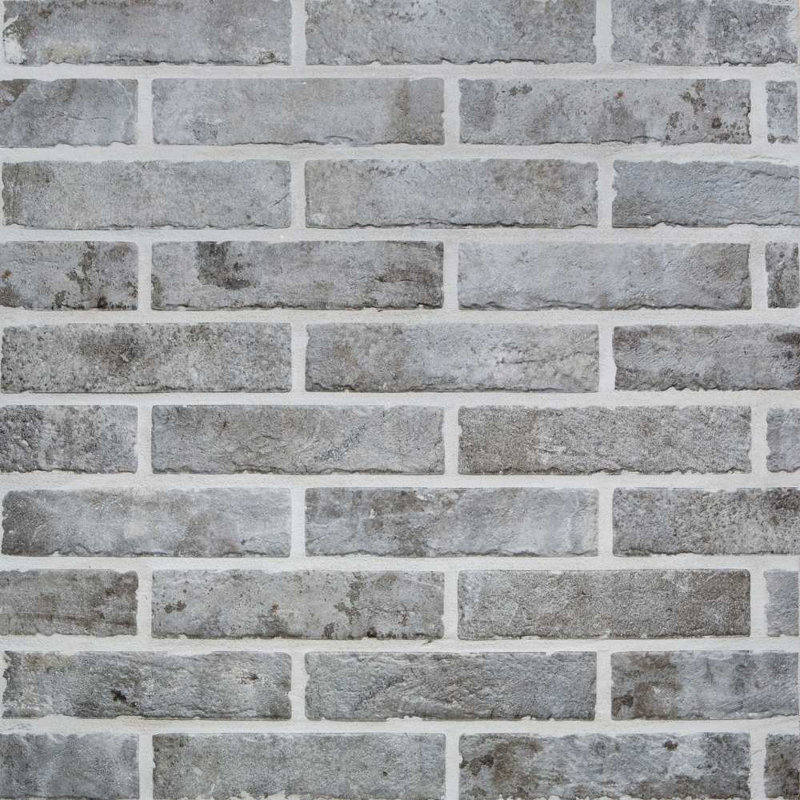 Carreau de porcelaine pour plancher et mur 2 po x 10 po Brick City, Gris