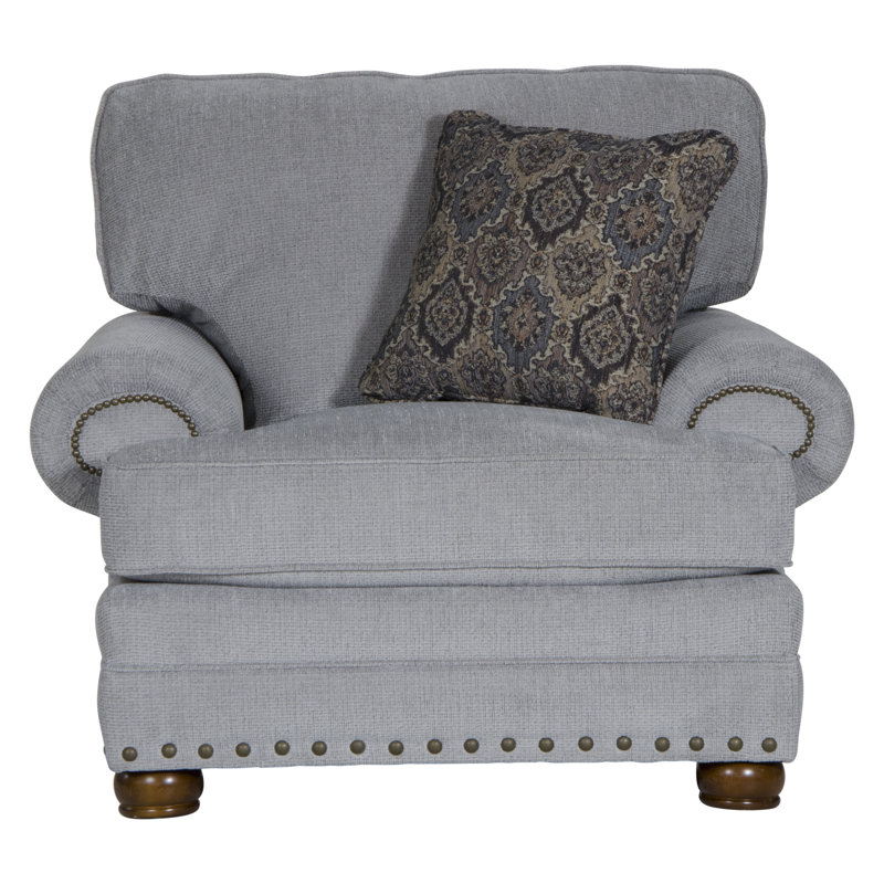 Schantz 45" Wide Polyester Club Chair, Gray Polyester