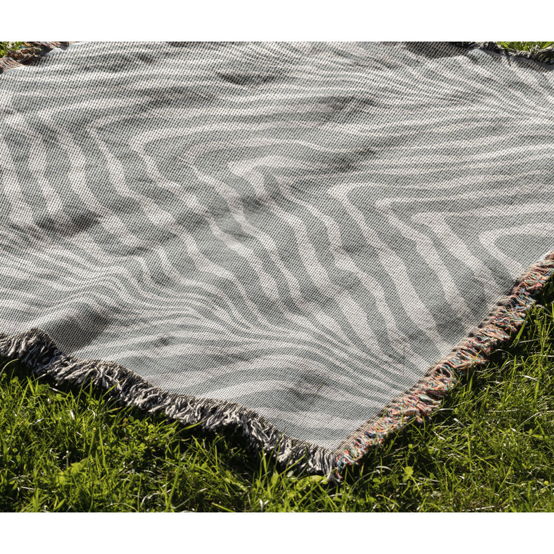 Jeté en mélange de coton à imprimé animal Zoe, Gris, L 60 po x l 50 po