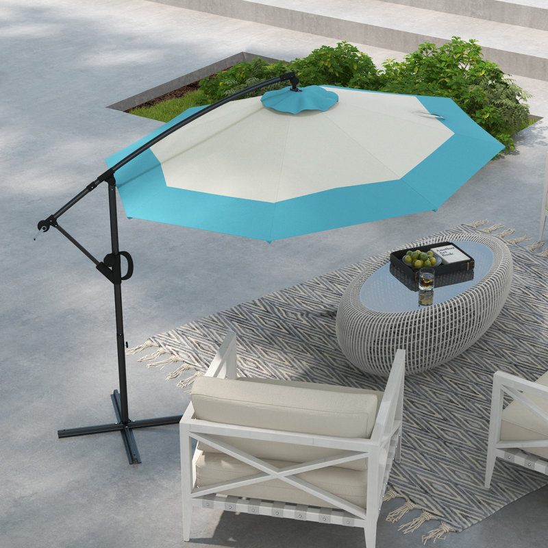 Parasol en porte-à-faux 115,4 po Peyter, Bleu