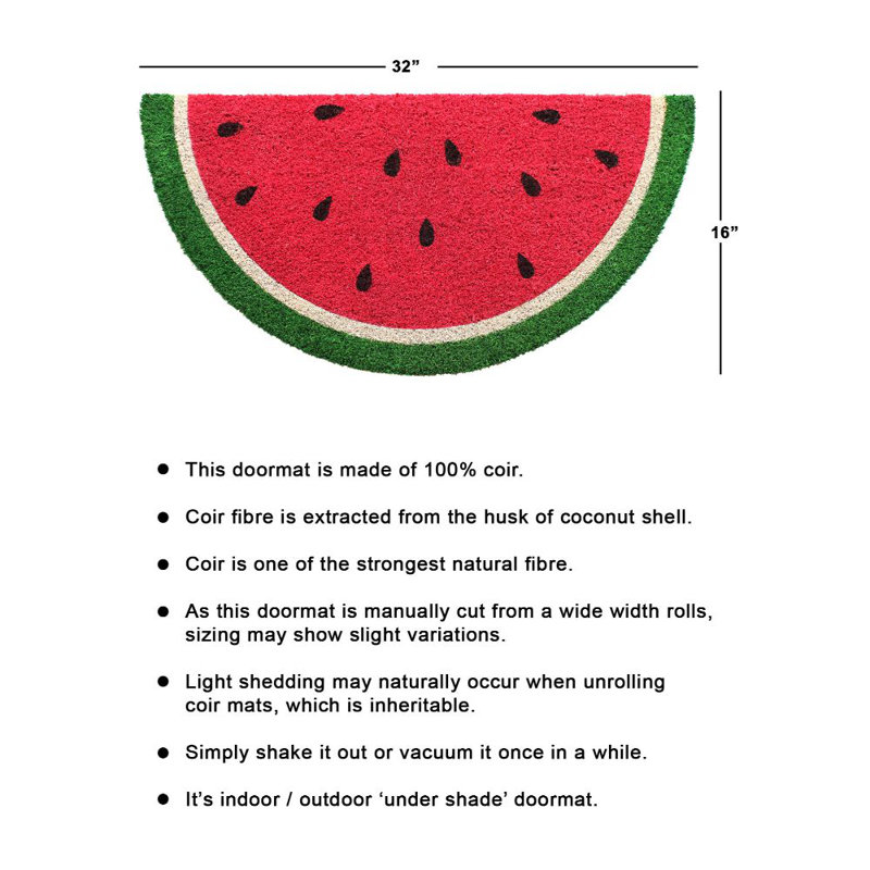 Tapis d'entrée antidérapant Watermelon 32 po x 16 po